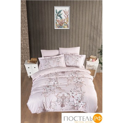 Постельное белье Карвен Stripe Satin с цветным принтом 1.5 спальное N249 -SB008(4пр.)
