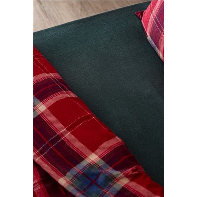 Lenard King Size %100 Pamuk Flanel Nevresim Takımı - Kırmızı
