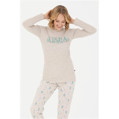 Kadın Gri Melanj Pijama Takımı