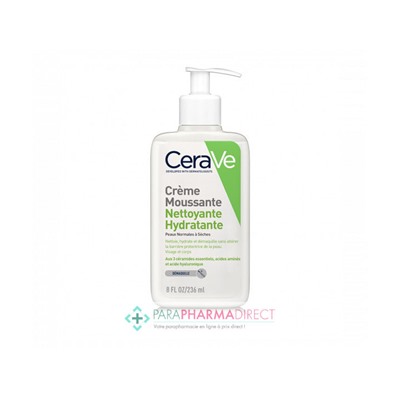 Cerave Crème Moussante Nettoyante Hydratante - Peaux Normales à Sèches 236ml