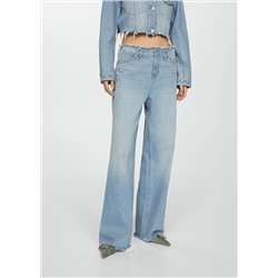 Jeans wideleg terminaciones deshilachadas