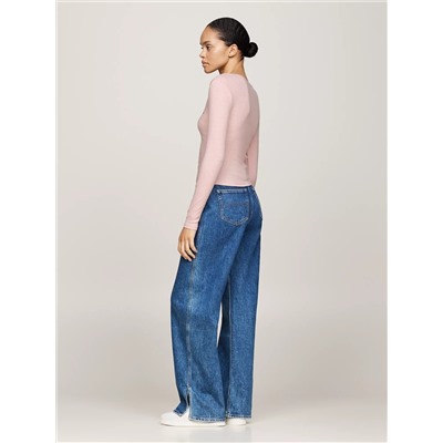 Tommy Jeans Ribbed Scoop-Neck Henley
