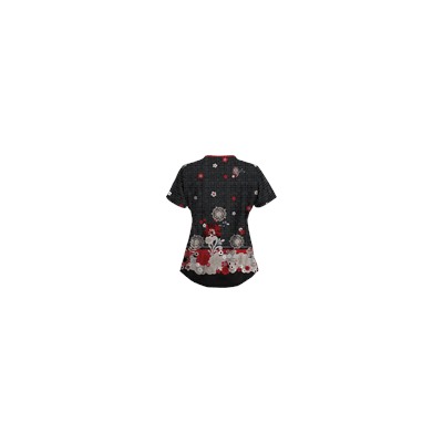 UA Butterfly Chic Black Scrub Top