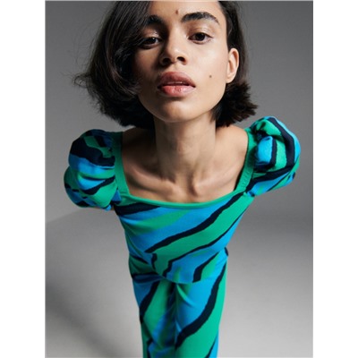 Bluse mit abstraktem Print
