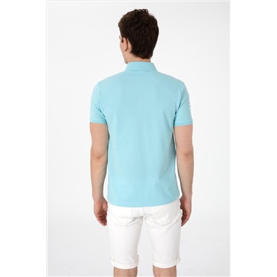 Erkek Slim Fit Polo Yaka Aqua Basic Tişört