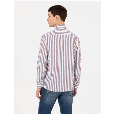 Turuncu Slim Fit Uzun Kollu Gömlek
