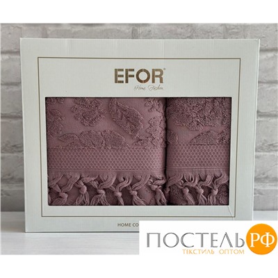 T1194/SM01 Набро полотенец EFOR из 2-х предметов 50*90.70*140 модель LILYUM NEW COTTONI коричневый KOFE