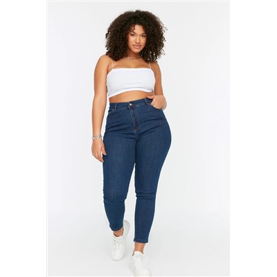 Trendyol Curve Koyu Mavi Yüksek Bel Esnek Skinny Jeans TBBSS22JE0075