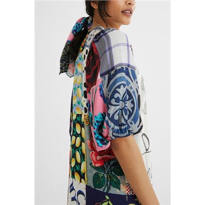 Vestido camisero midi patch