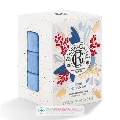 Roger & Gallet Bois de Santal - Savons Bienfaisants - Coffret 3x100 g