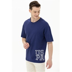 Erkek Lacivert Oversize Bisiklet Yaka Tişört