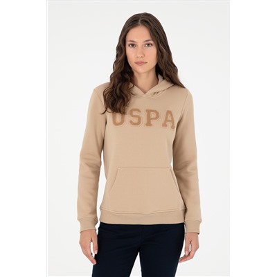 Kadın Kum Basic Kapüşonlu Sweatshirt