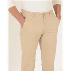 Bej Regular Fit Kanvas Pantolon