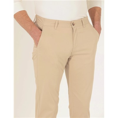 Bej Regular Fit Kanvas Pantolon