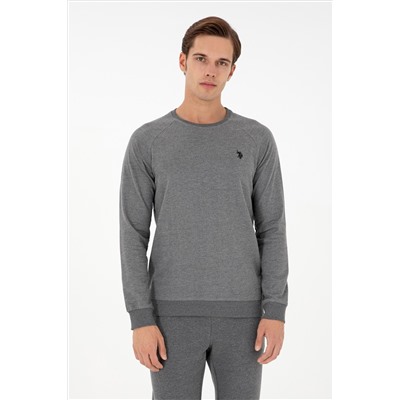 Erkek Antrasit Melanj Basic Sweatshirt