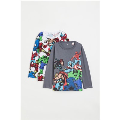 2er-Pack Shirts aus bedrucktem Baumwolljersey
