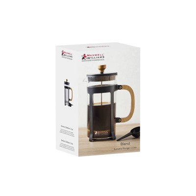 Френч-пресс, 1 мл, стекло Б/сталь, с деревянной ручкой, Blend Sumatra, 62238