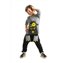 Denokids Erkek Çocuk Baskılı Uzun Kol Tişört ve Jogger Eşofman Alt Takım CFF-18S1-109