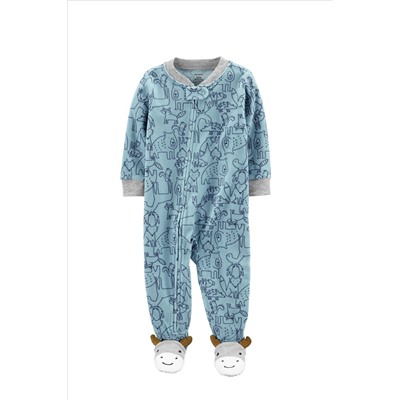 1-Piece Monster Fleece Footie PJs