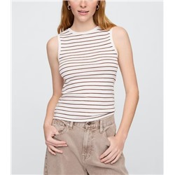 Ribbed Stripe Shell Tank Top
