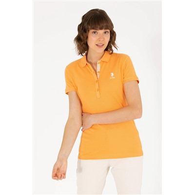 Kadın Turuncu Basic Polo Yaka Tişört