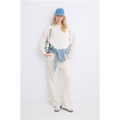 Sudadera felpa algodón marfil