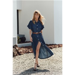Z1975 DENIM MIDI DRESS WITH BELT