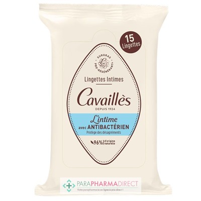 Cavaillès L'Intime Antibactérien - 15 Lingettes Intimes