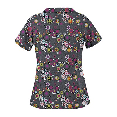 UA Mod Mix Pewter Print Scrub Top
