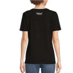 Karl Lagerfeld Paris Studded Graphic Stretch Cotton T-Shirt
