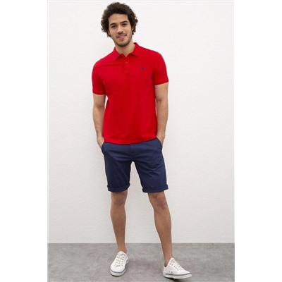 Erkek Kırmızı Basic Polo Yaka Tişört