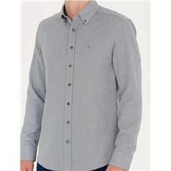 Haki Slim Fit Uzun Kollu Gömlek