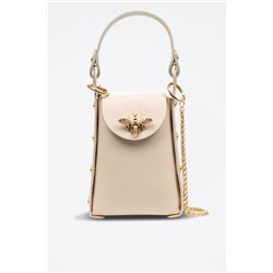 Bolso de piel Beige y dorado - Firenze Artegiani