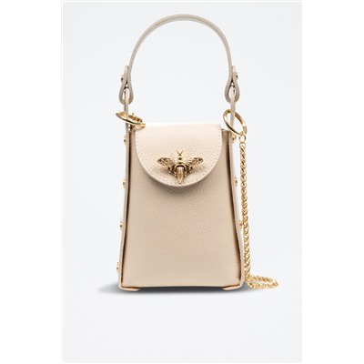Bolso de piel Beige y dorado - Firenze Artegiani
