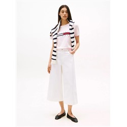 Embroidered Flag Stripe Logo T-Shirt