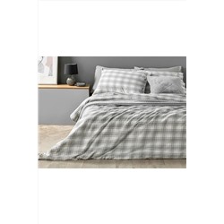 English Home Cozy Plaid Winter Soft Tek Kişilik Nevresim Takımı 160x220 Cm Gri TYC00385471394