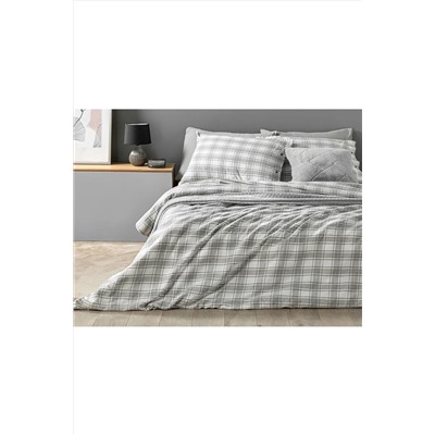 English Home Cozy Plaid Winter Soft Tek Kişilik Nevresim Takımı 160x220 Cm Gri TYC00385471394