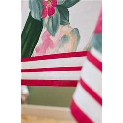 Flora Polycotton Masa Örtüsü - Koyu Pembe - 160x160cm
