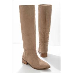 Bambi Vizon Süet Kadın Çizme K03527382602