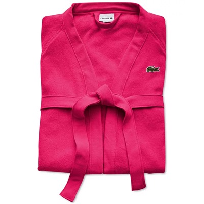 LACOSTE HOME Logo Patch 100% Cotton Pique Bath Robe