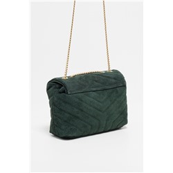 Bandolera de nobuk Mini Vivi Verde