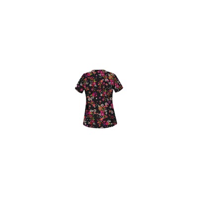 UA Fiesta Flowers Black Print Scrub Top