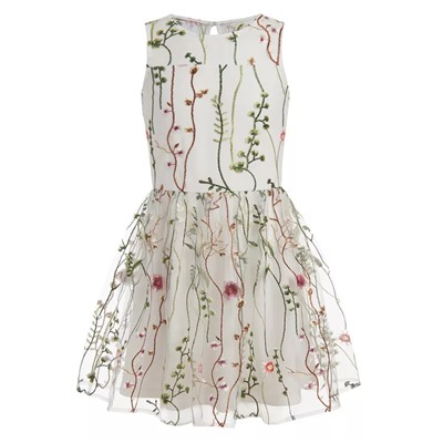 CALVIN KLEIN Big Girls Mesh Garden Sleeveless Dress