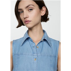 Vestido lyocell camisero lazo