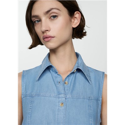 Vestido lyocell camisero lazo