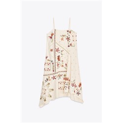 ZW COLLECTION ASYMMETRIC FLORAL EMBROIDERED DRESS