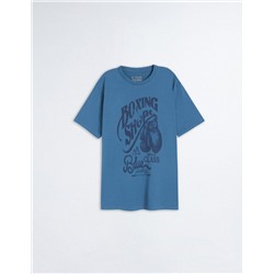 Print T-shirt, Men, Blue