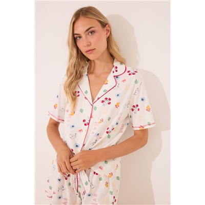 Pijama camisero corto 100% algodón Moomin