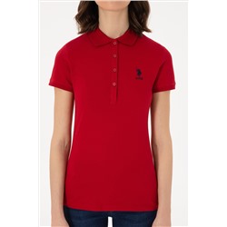 Kadın Kırmızı Basic Polo Yaka Tişört