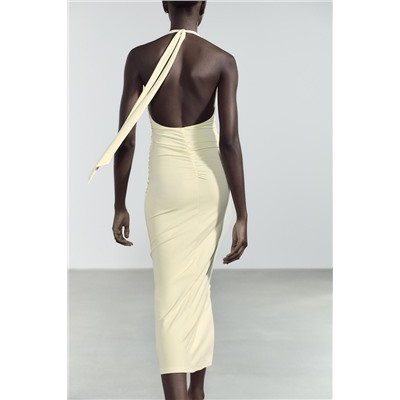 POLYAMIDE HALTER LONG DRESS